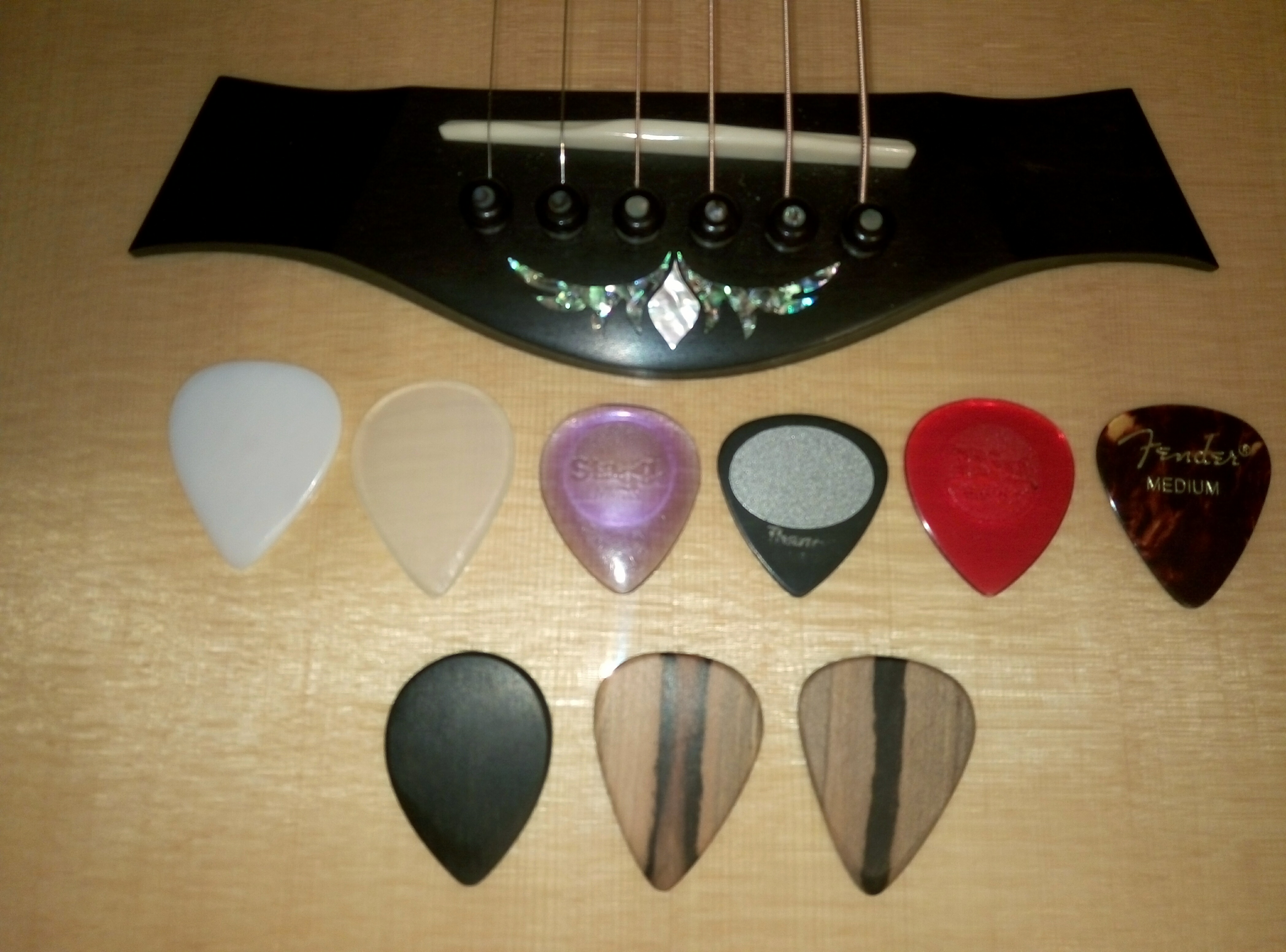 My studio hand made plectrums.jpg
